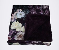 Edelzeit Plüsch 2xWendedecke Felloptik Englische Rose 150x200cm Aubergin