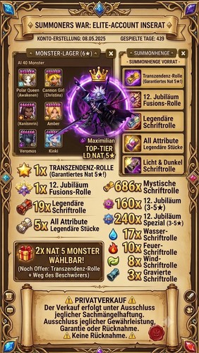 Summoners war account - summoners,