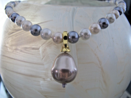 Perlenkette echte muschelkern - ,