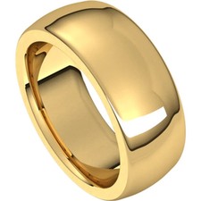 Herren 18K Gelbgold Über 8Mm Hochglanz POLIERTER Schwerer Komfort-Fit Ehering