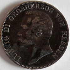 Hessen-Darmstadt Vereinstaler 1862 Ludwig III, Silber