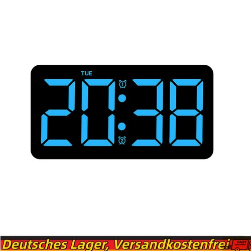 Digitale uhr wanduhr blau - uhr,
