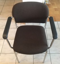 Drabert Besucherstuhl in Braun Stoff Stapelstuhl Konferenzstuhl Seminarstuhl