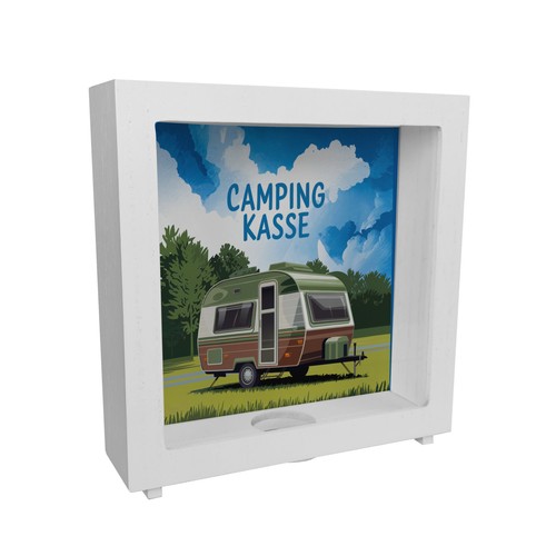 Wohnwagen auf feld camping - auf,