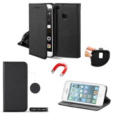 ^ Sony Xperia XZ Leder-Imitat Hülle Cover Handy Book Case SMART Angebote SCHWARZ