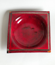 KERAMIKSCHALE SCHALE Obstschale Studiokeramik eckig Ritzmarke