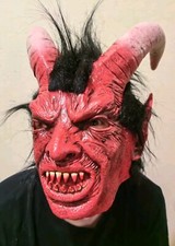 Krampus Luzifer - Gruselig Latex Maske Krampus Perchten Halloween 