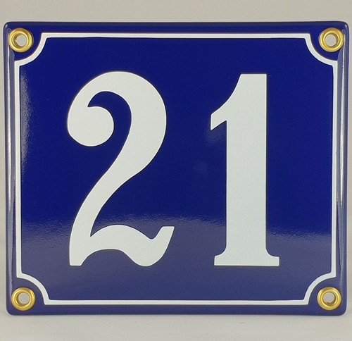 Emaille hausnummer blau - emaille,