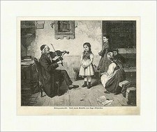 Gesangsunterricht. Nach einem Gemälde von Hugo Oehmichen Kinder Holzstich E 8416