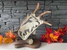 Geschnitztes  ABWURFSTANGE Damhirsch Elch Lampe Deko NEU!