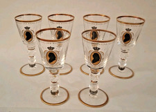 Set 6 St. Gläser Weingläser "Wein der Könige - König der Weine - Ludwig XIV. "