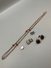 bü4# Aus Nachlass: Silberschmuck Silber 835 Kette, Manschettenknöpfe, Anhänger