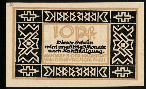 Notgeld waldenburg 1921 10 - 1921,,