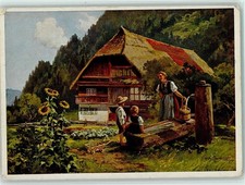 12069191 - sign. Willy Moralt - Schwarzwald-Idylle, Schwarzwaldhaus , Mutter