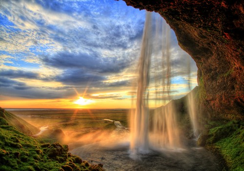 Wasserfall tapete vlies - 3d,
