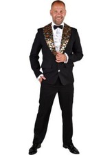 Disco Jacke Jacket Anzug Kostüm Party Hippie Smoking Rock n Roll Sakko Weste Hut