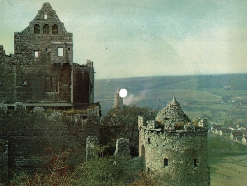 Tonpostkarte burg saaleck - tonpostkarte,