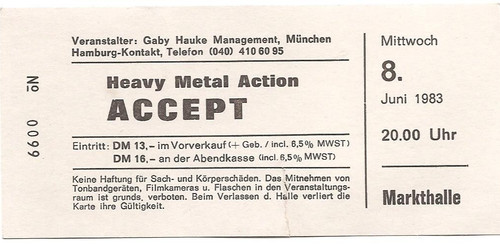 Accept concert 1983 - accept,