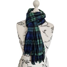 Schwarze Uhr Schottenmuster Dick Warm Winter Fleece Schal Weihnachten