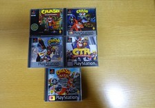 Crash Bandicoot – PS1 – Sony Playstation 1, alle 5 Spiele, die komplette Serie.
