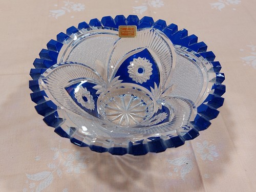 Bleikristall glas schale blau - bleikristall,
