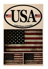 Usa sticker flag car - 4x,