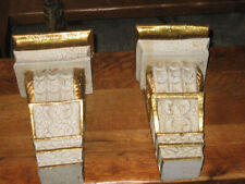 2 x Wandkonsolen aus Gips ? Weiß/Gold Griechische Konsolen  Römische Barock