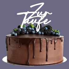 Cake Topper aus Acryl zur Taufe Kuchendeko Tortenstecker | verschiedene Farben |