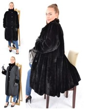 US4038 WENDE ECHT GESCHOREN WIESEL PELZ MANTEL KOLINSKY WEASEL SEIDE GR. 3XL