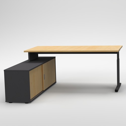 Schreibtisch mit sideboard - schreibtisch,