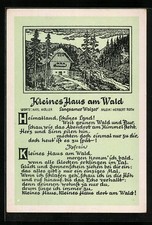 Lied Kleines Haus am Wald von K. Müller und Herbert Roth, Ansichtskarte 
