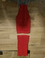 Netz Nylon Zwei Teiler  Rot Top und Höschen In  Einheitsgrösse