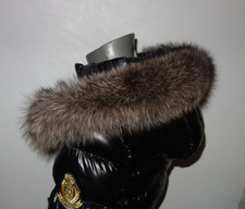 Waschbär Pelz Kapuze Krage Echt Fell Besatz 70 cm Fellkragen Jacke Parka Mantel