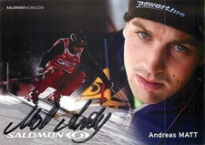 Andreas Matt Autogrammkarte Salomon Ski Racing Team Powerline