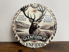 Blechschild GLENFIDDICH WHISKY Single Malt Werbeschild Vintage Retro D: 20cm Bar