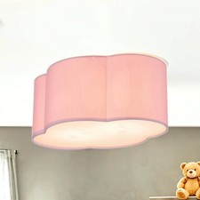 Kinderzimmerleuchte Decke Rosa 2x E27 L: 40 cm Stoff Wolkenlampe Deckenlampe