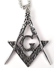 Freimaurer G Winkel Anhänger mit Halskette Kette Halsketten  Ketten