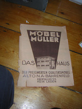 Faltblatt Werbung Möbel Müller Altona-Bahrenfeld Hamburg um 1930