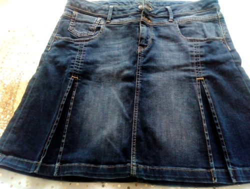 Mini jeansrock knielang blau - mini-jeansrock,
