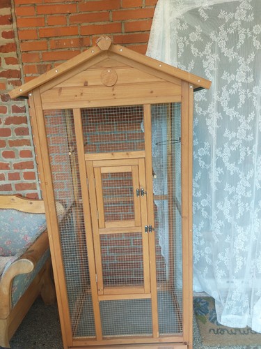Holzvoliere vogelkäfig braun - holzvoliere,