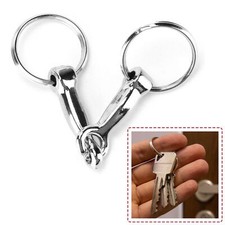 1stk Pferdegebiss Schlüsselanhänger Pferdetrense Zinklegierung Gebiss Silber