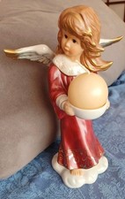 Goebel Engel - 22cm Groß + 15cm Breit - Dunkelrot mit Kerze - Top Zustand 