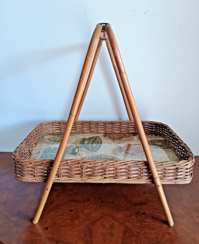 Vintage rattan servierständer - vintage,