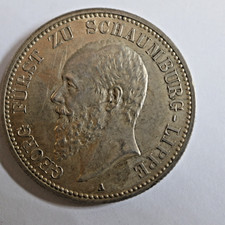 2 Mark Silber Kaiserreich Schaumburg Lippe 1898 A TOP