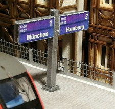 Zugzielanzeiger 4 Stück DB  N | Bahnsteig | Bahnhof |1:160 zweigleisig