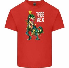 Tree Rex T-Shirt Herren lustig Weihnachten Tee Top Xmas Kinder Jungen Strumpf Füller