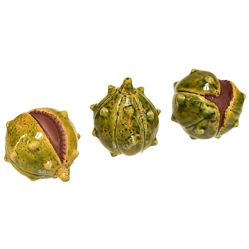 Deko kastanien keramik set - deko, 6