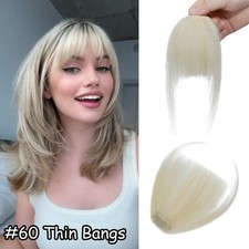 Echthaar Pony Luft Bangs Clip in Haarverlängerung Remy Human Hair Haarteil Blond