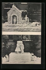 AK Clausthal-Zellerfeld, Haus mit Zwergen und Abschiedsszene, Eisplastik 