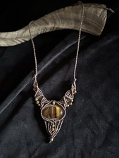  Makramee  ,Kette,Tigerauge